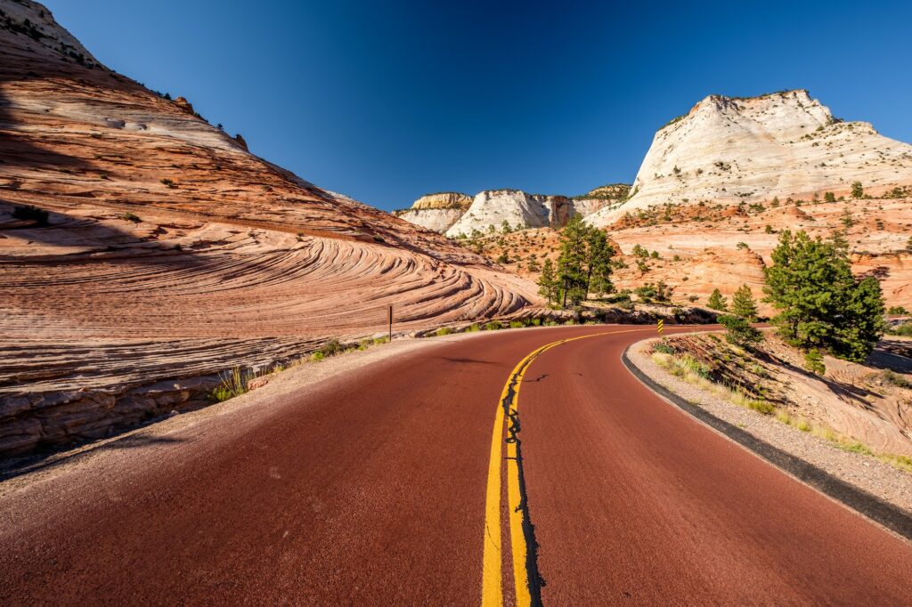 Empty scenic highway in Utah