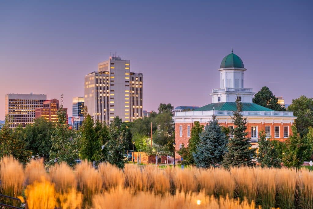 Salt Lake City, Utah, USA Park and Cityscape