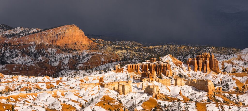 Stormy Skies Threaten Bryce Canyon Rock Formations Utah USA