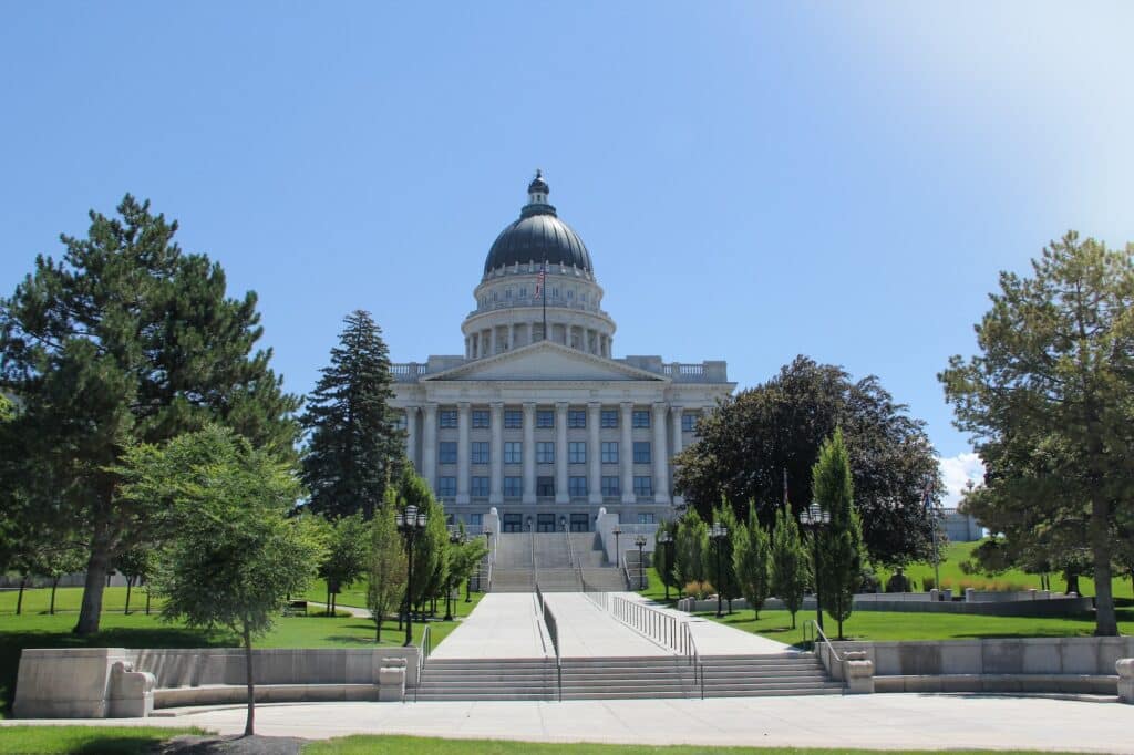 Utah State Capitol located in Salt Lake City. Utah United States while traveling to the 50 states