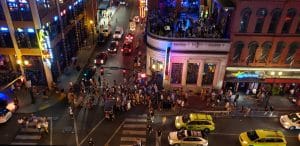 Bustling nightlife downtown Nashville Tennessee the music capital of USA, travel, urban, city life
